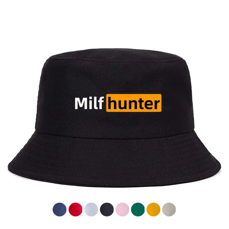 MILF Hunter Reversible Bucket Hat Adult Funny Streetwear Hip Hop Cap