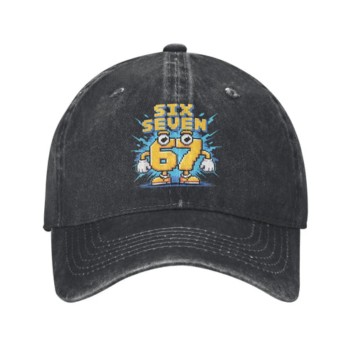 67 Meme Brainrot Six Seven Kids Gaming Gen Alpha Sun Baseball Cap