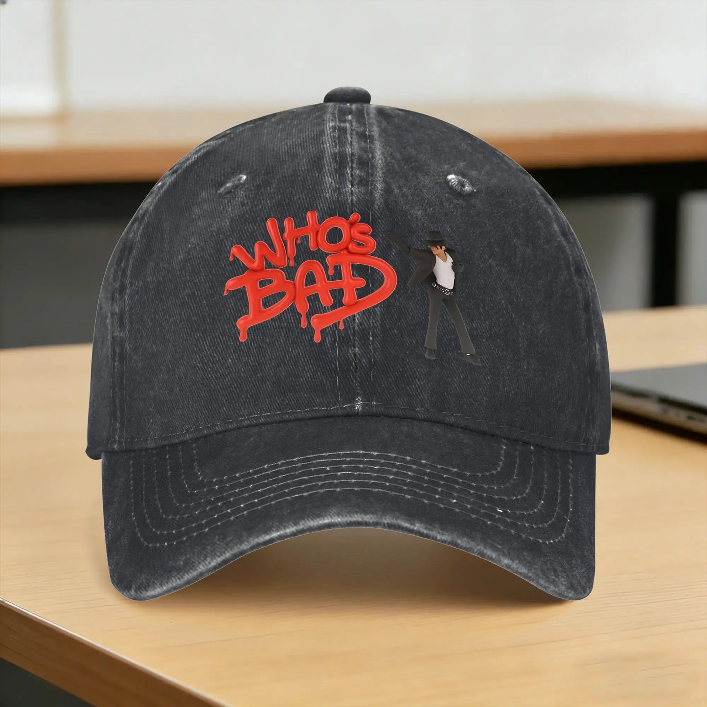 Washed Baseball Cap MJ Who is Bad Michaels Jacksons Baseball Caps