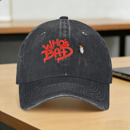 Washed Baseball Cap MJ Who is Bad Michaels Jacksons Baseball Caps