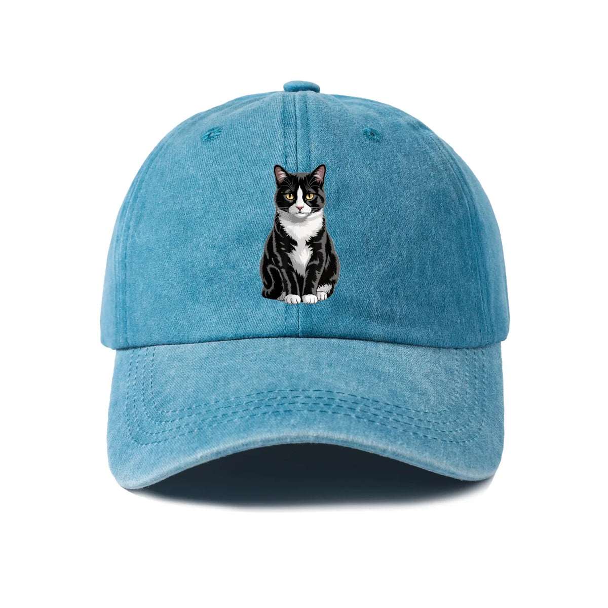 Tuxedo Cat Portrait Baseball Cap