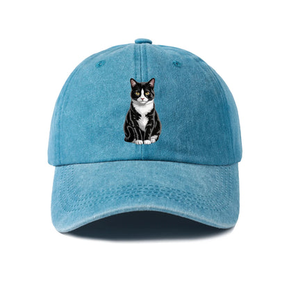 Tuxedo Cat Portrait Baseball Cap