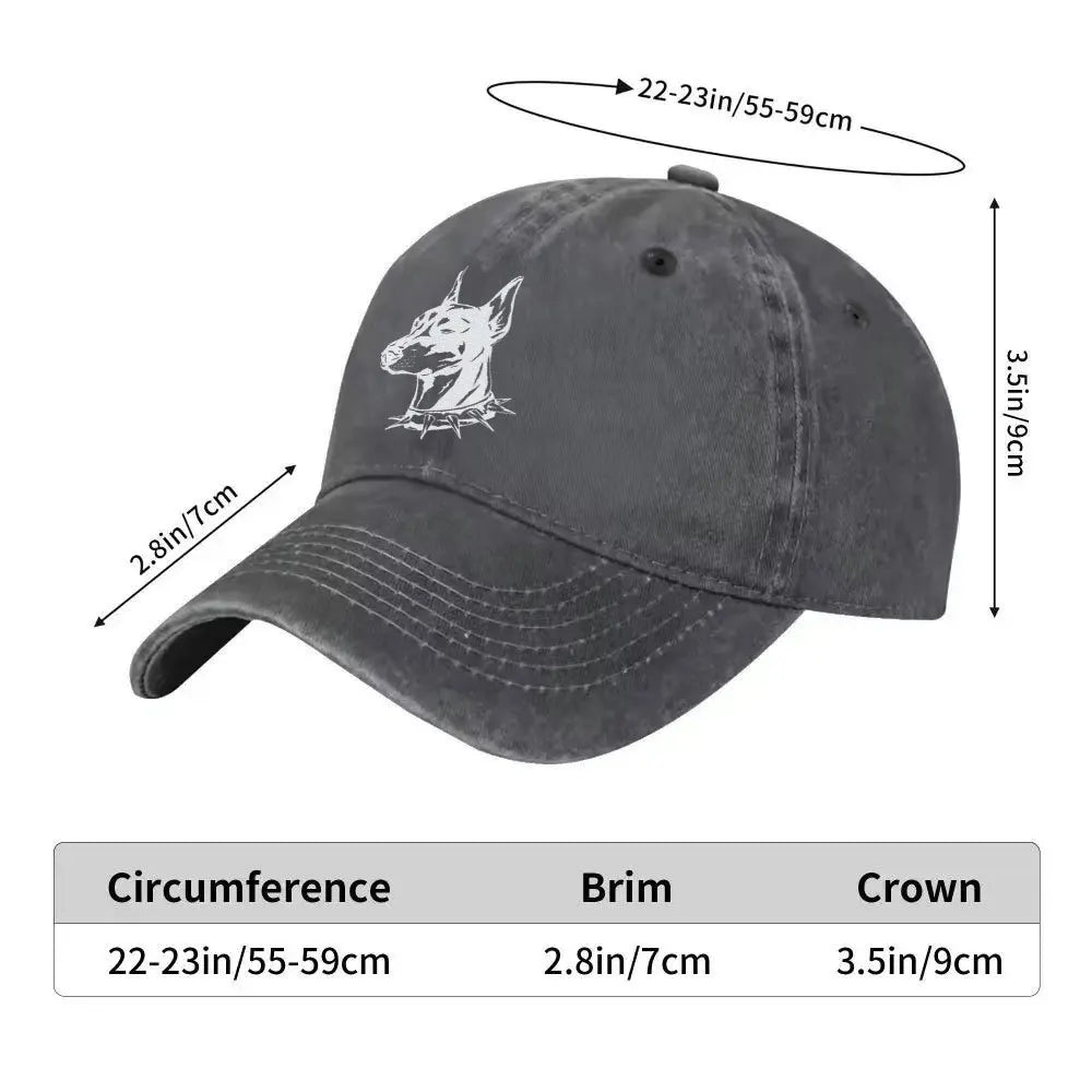 Doberman Washed Denim Baseball Cap