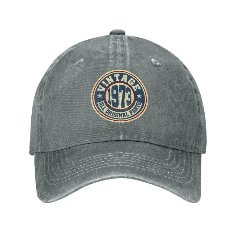 Punk Unisex Cotton Retro Vintage 1973 All Original Parts Baseball Cap
