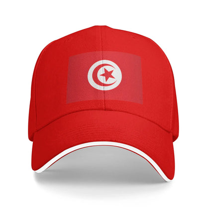 Tunisia Flag Red Crescent Moon Red Star Symbol Baseball Cap