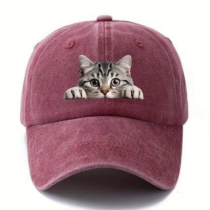 Cartoon Cat Pattern Retro Baseball Cap