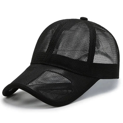 Summer Men Hat Openwork Brim Breathable Baseball Cap