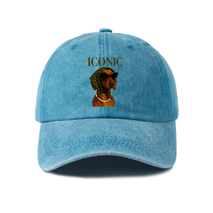 Dachshund Graphic Vintage Washed Baseball Cap