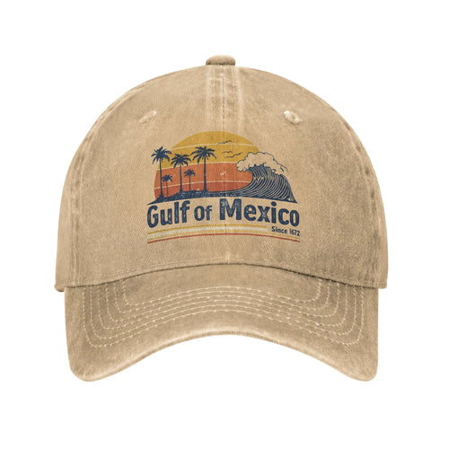 Classic Gulf of Mexico Usa Retro Baseball Cap For Men Women