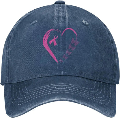 I'm A Survivor Heart Pink Ribbon Breast Cancer Awareness Baseball Cap