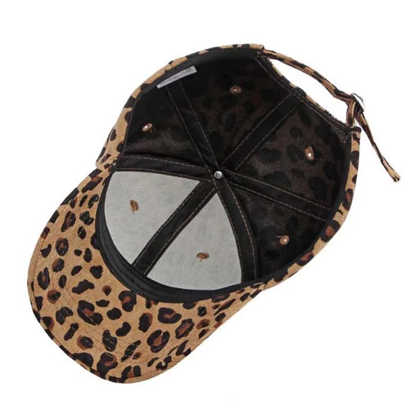 Women Winter Hat Leopard Pattern Corduroy Baseball Cap Men