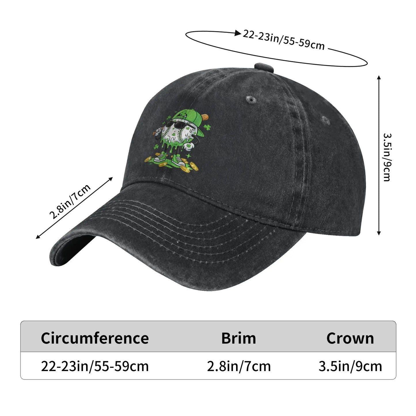 Baseball Drip Ice Cream St Patricks Day Baseball Caps