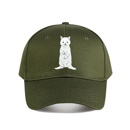 White Cartoon Cat Plush Decor Toy Baseball Cap