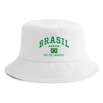 Unisex Brasil Rio de Janeiro Flag Print Bucket Hat