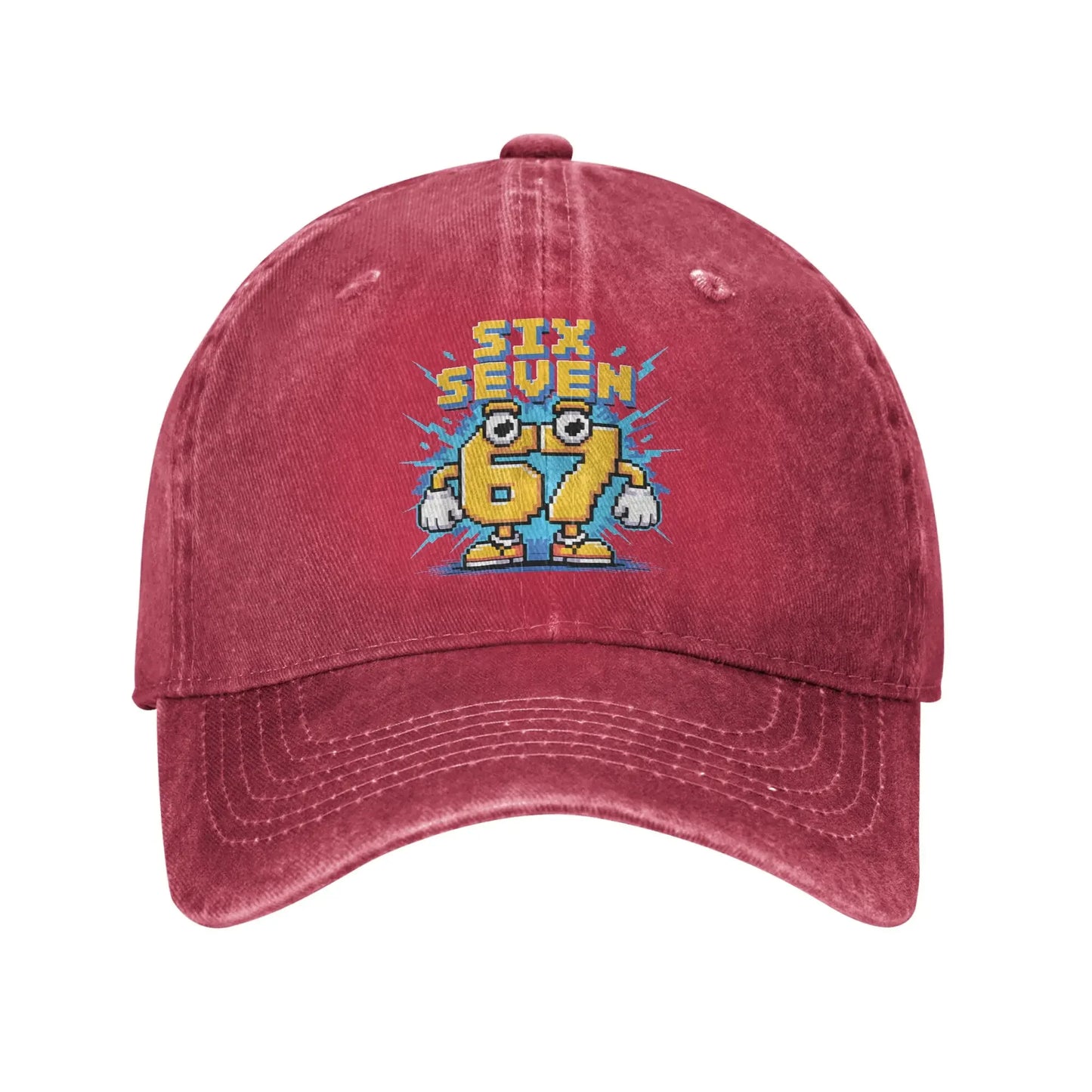 67 Meme Brainrot Six Seven Kids Gaming Gen Alpha Sun Baseball Cap