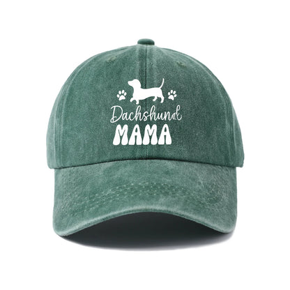Dachshund Mama Vintage Washed Baseball Cap