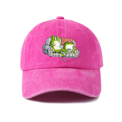 Bookish Frog Character Graphic Baseball Cap