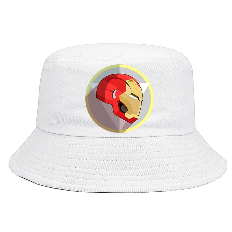 Marvel Iron Man Bucket Hat Casual Graphic Vintage Cartoon Beach Panama Hats