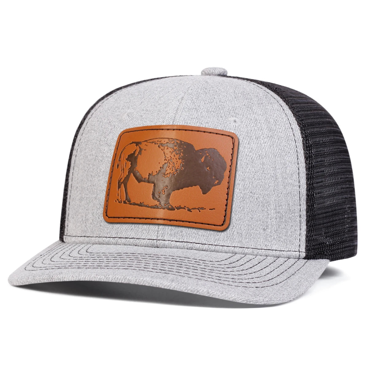 Unisex Yak Leather Label Baseball Caps