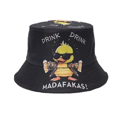 Cartoon Duck Printing Bucket Hat Tie Dye Pattern
