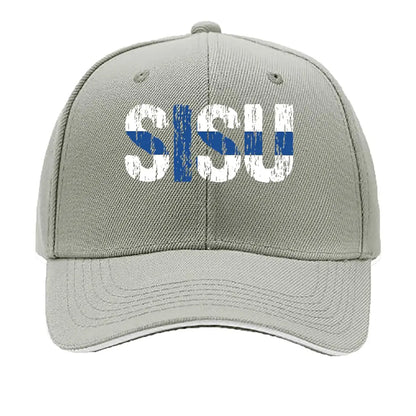 Sisu Finnish Word Resilience Text Art Print Sandwich Baseball Cap