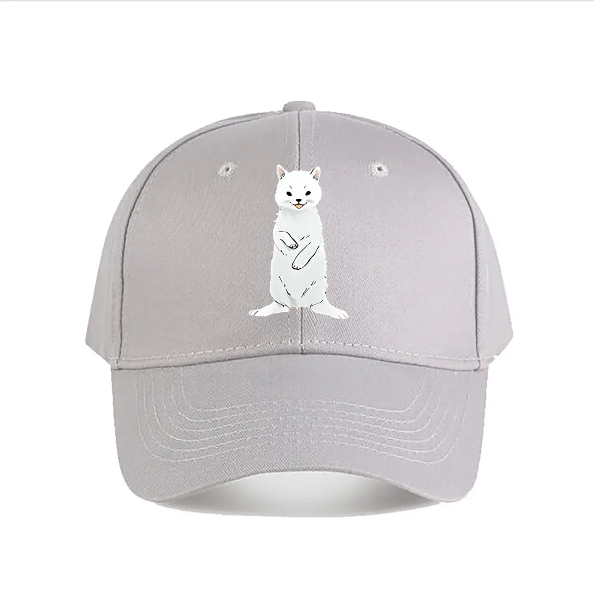 White Cartoon Cat Plush Decor Toy Baseball Cap