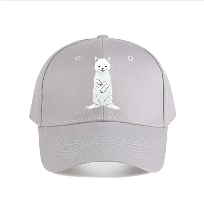 White Cartoon Cat Plush Decor Toy Baseball Cap