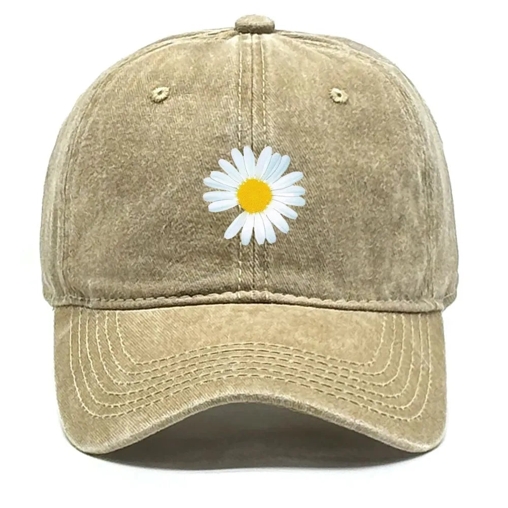 New Daisy Print Baseball Cap