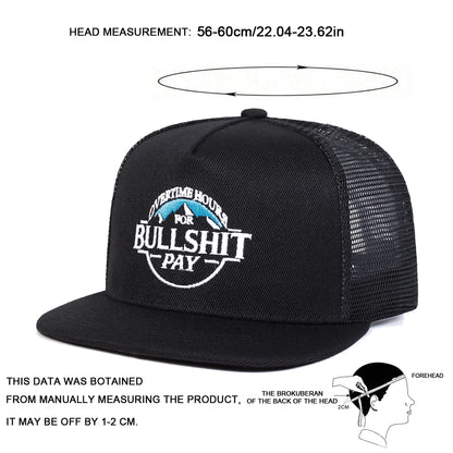Unisex BULLSHIT PAY Embroidery Hip-Hop Hats Snapback Caps Baseball Caps