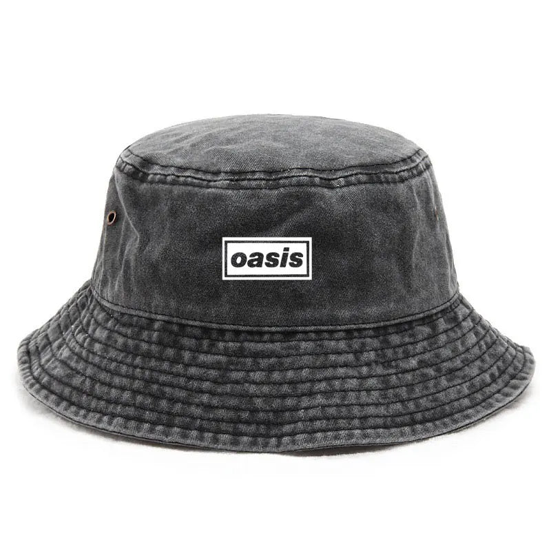 Vintage Oasis Bucket Hat Washed Fishing Hat for Men Women