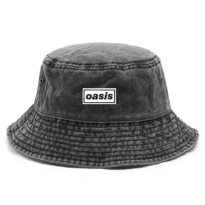 Vintage Oasis Bucket Hat Washed Fishing Hat for Men Women