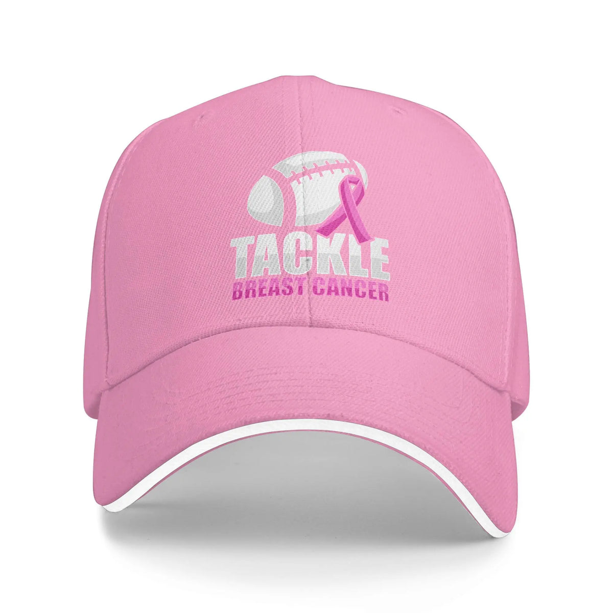 October We Wear Pink Rainbow Breast Cancer Awareness Ribbon Sandwich Cap Baseball Cap