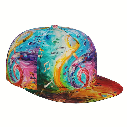 Music Note Print Snapback Cap