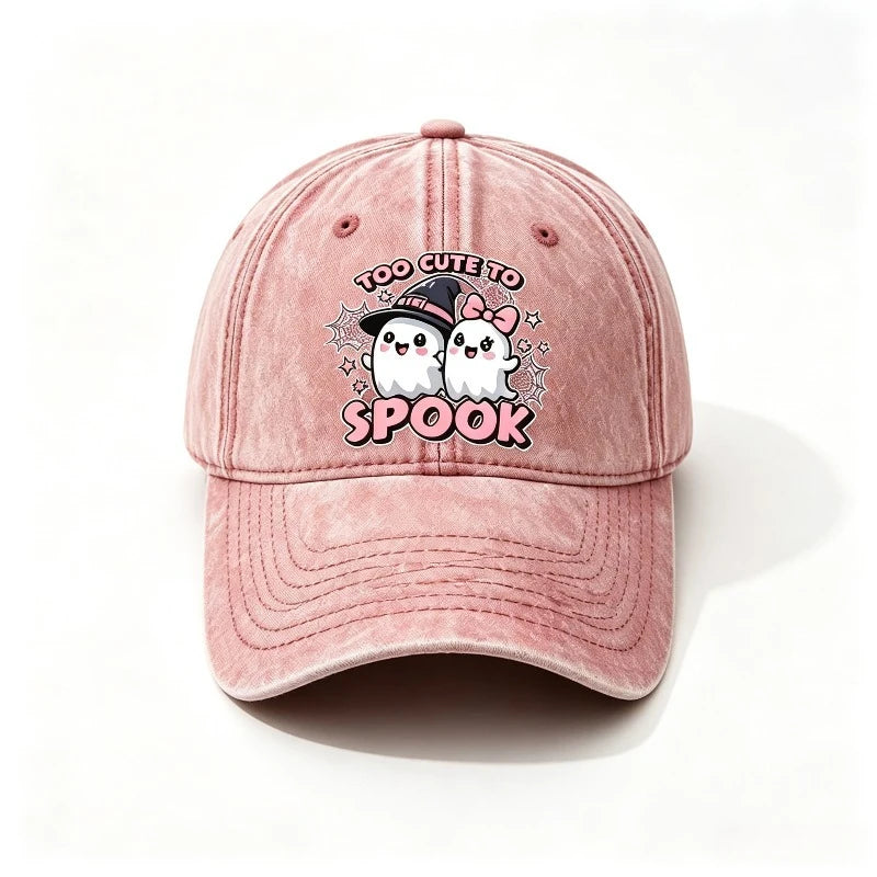 Baseball Cap Too Cute To Spook Cute Ghost Print
