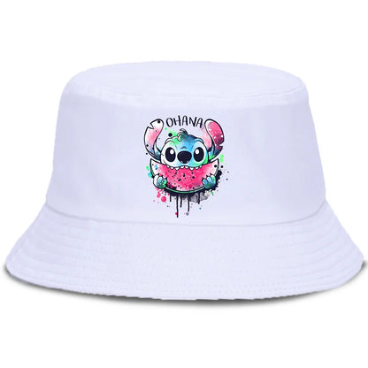 Lilo Stitch Cotton Foldable Bucket Hat Women Hat Boys Girls Fishing Hunting Cap
