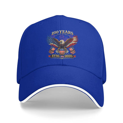 250 Years American 1776 2026 250th 4th July Independence Day Sun Baseball Cap