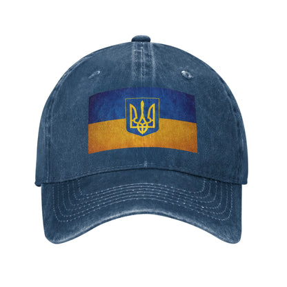 Ukraine Flag Washed Baseball Cap