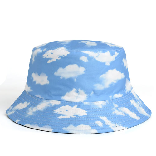 Blue Sky And White Clouds Print Bucket Hat