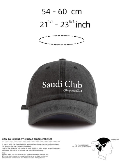 SAUDI C Print Washed Baseball Cap For Adults
