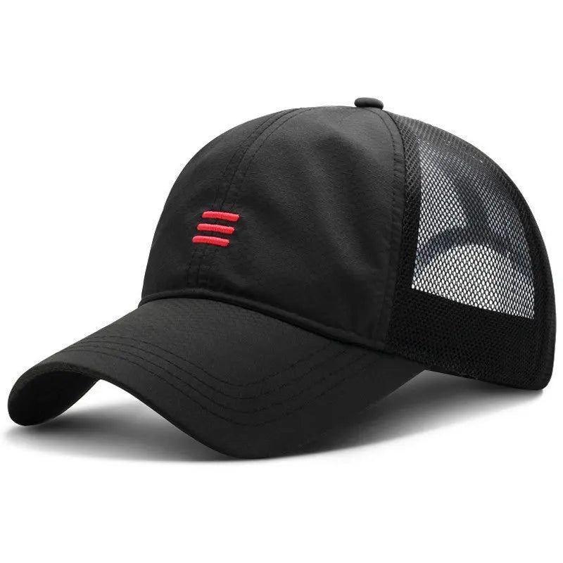 Three Horizontal Embroidered Quick Drying Baseball Caps