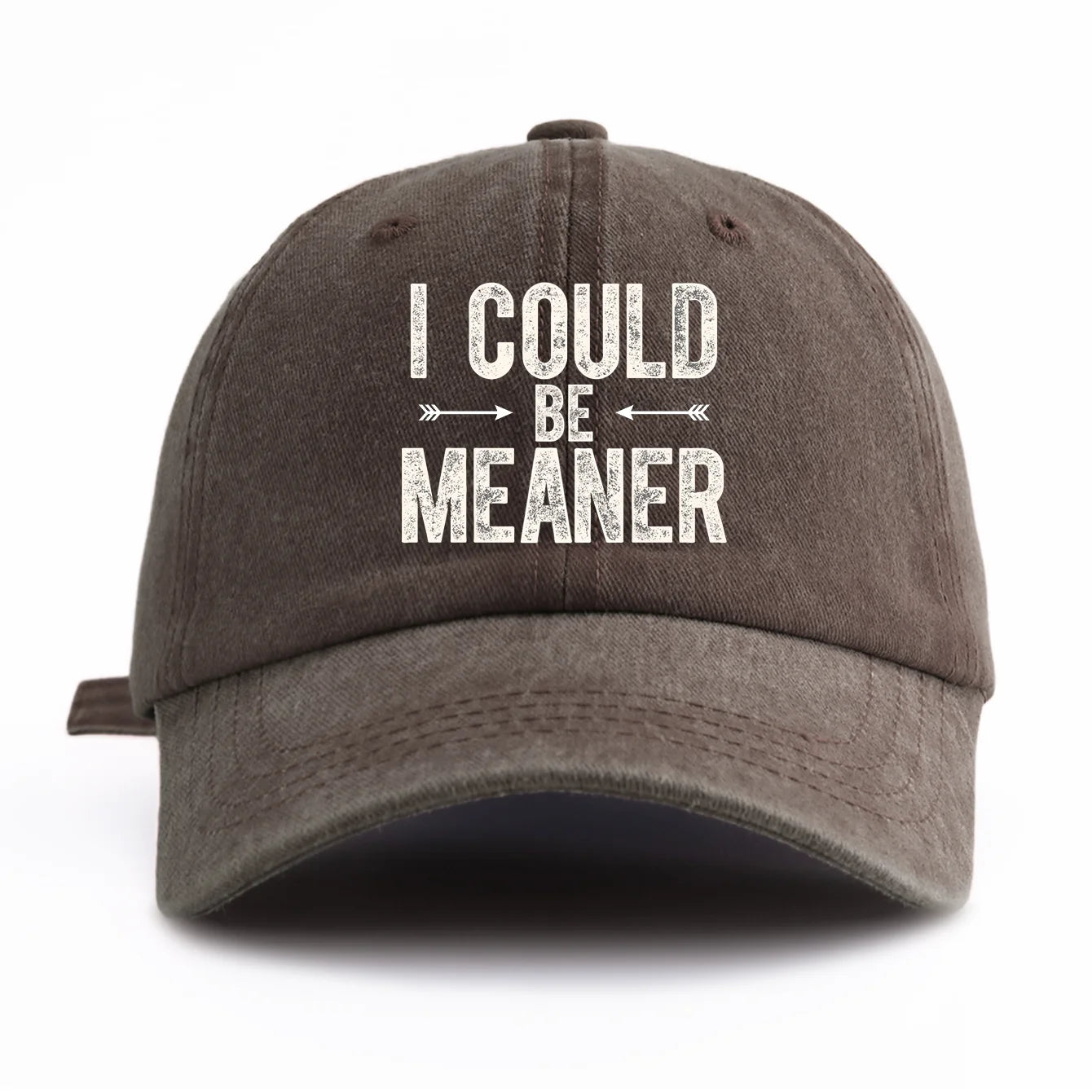 I COULD B MEANER Print Washed Baseball Cap For Adults