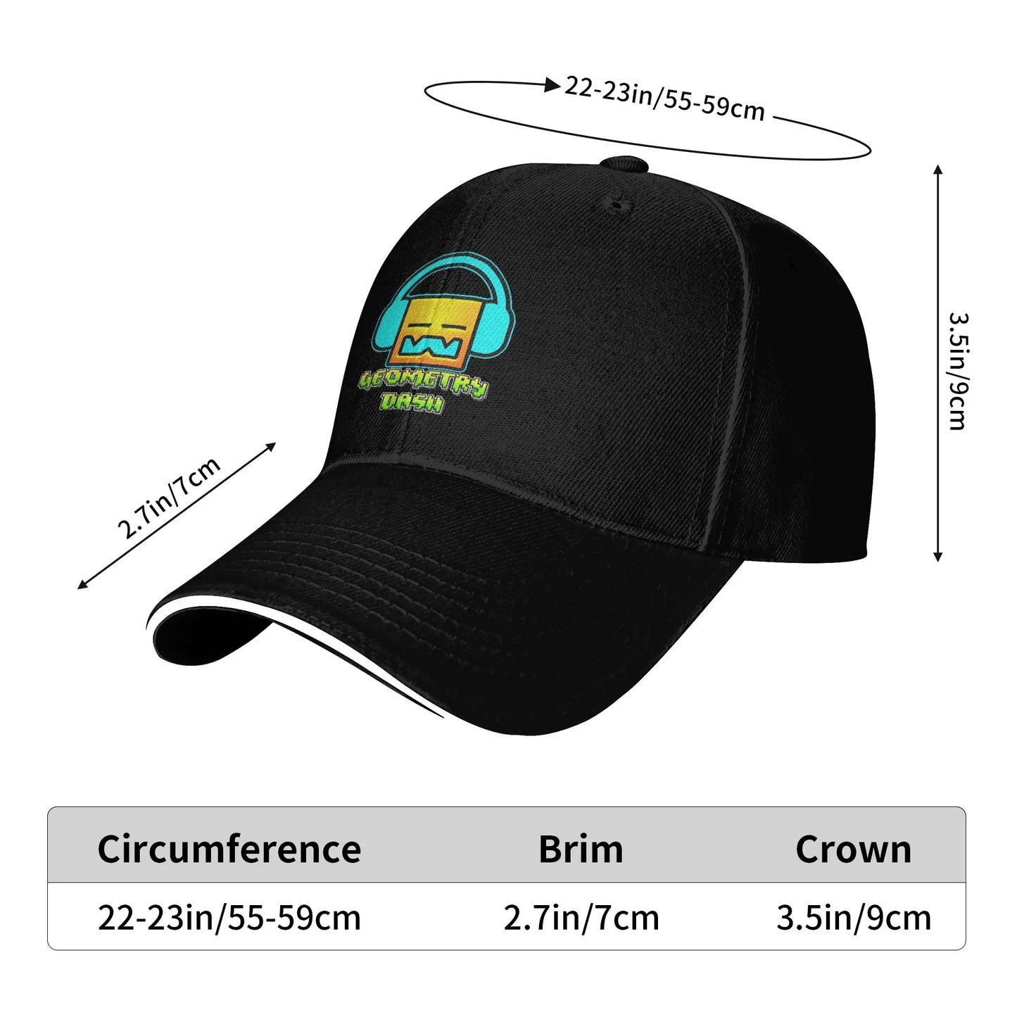 Geometry Cube Gaming Dash Baseball Cap
