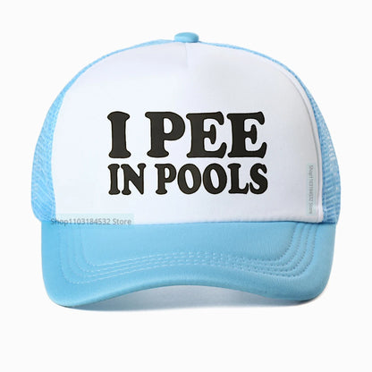 I Pee In Pools Letter Mesh Baseball Cap