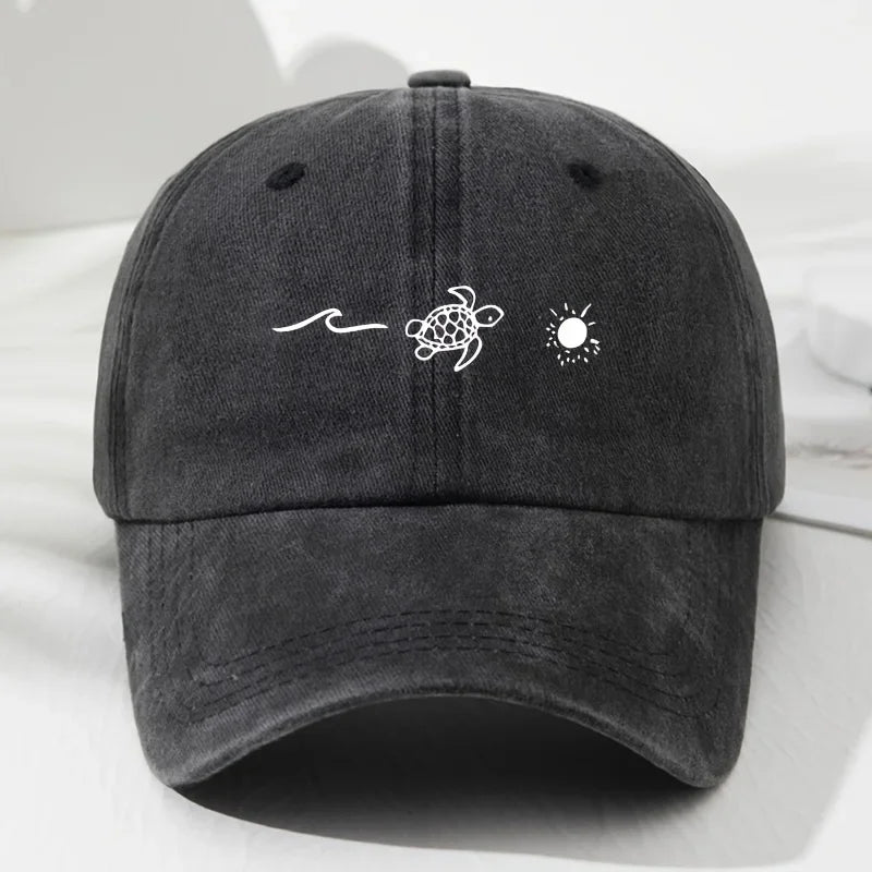 Turtle Pattern Printed Baseball Cap