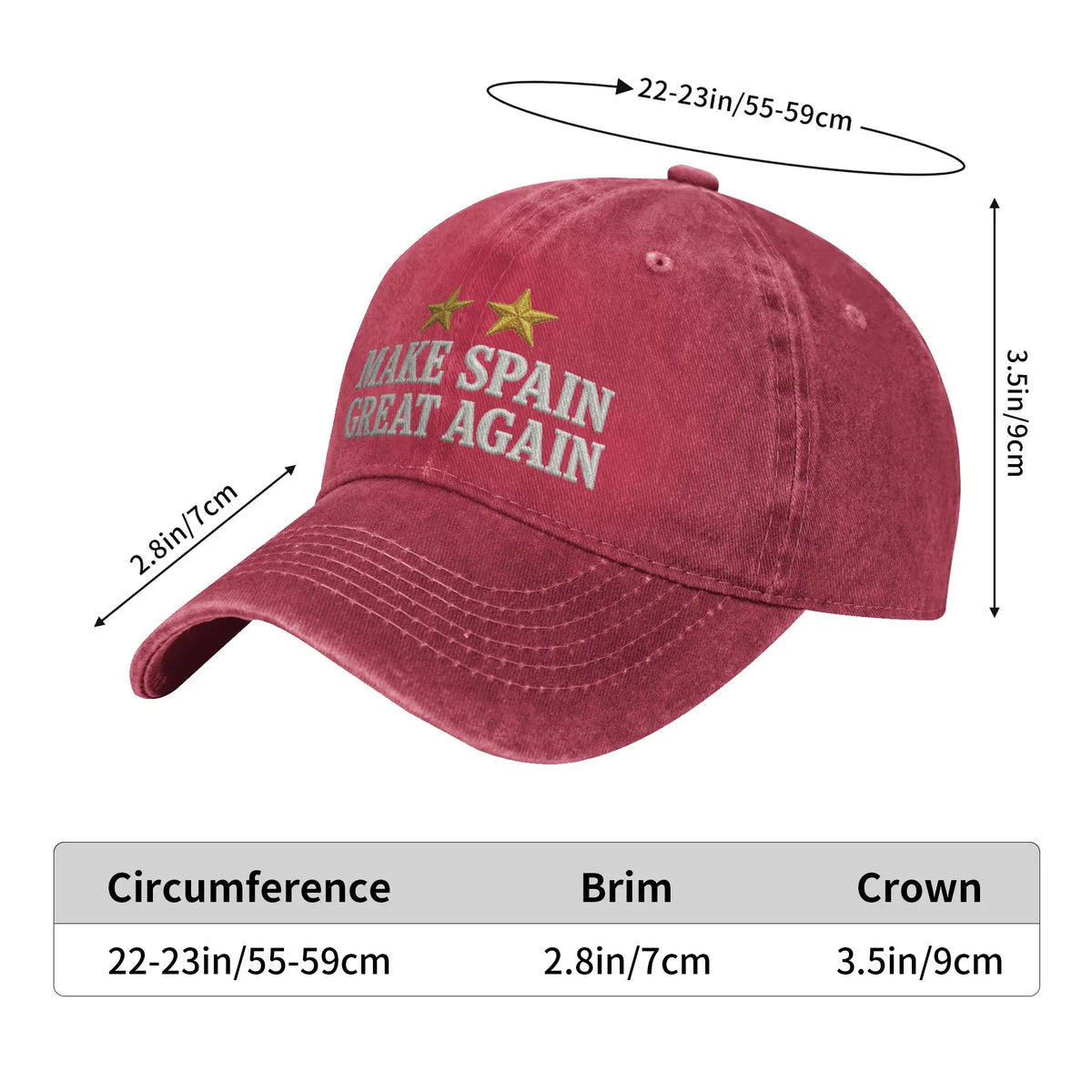 MAKE SPAIN GREAT AGAIN GOLD TWO STARS Baseball Cap