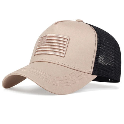 Flag Mesh Baseball Cap Summer Breathable Hat