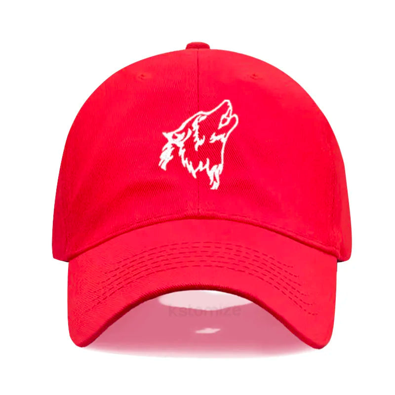 Wolf Embroidered Baseball Cap For Women Men