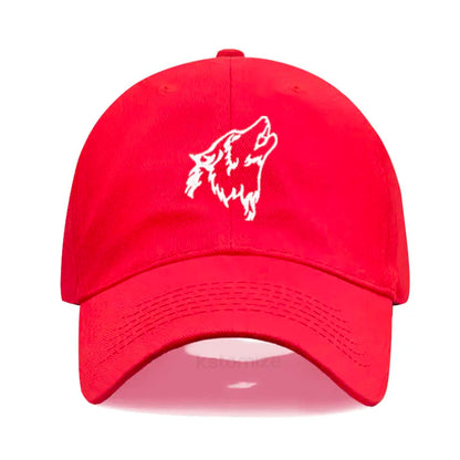Wolf Embroidered Baseball Cap For Women Men