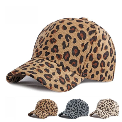 Women Winter Hat Leopard Pattern Corduroy Baseball Cap Men