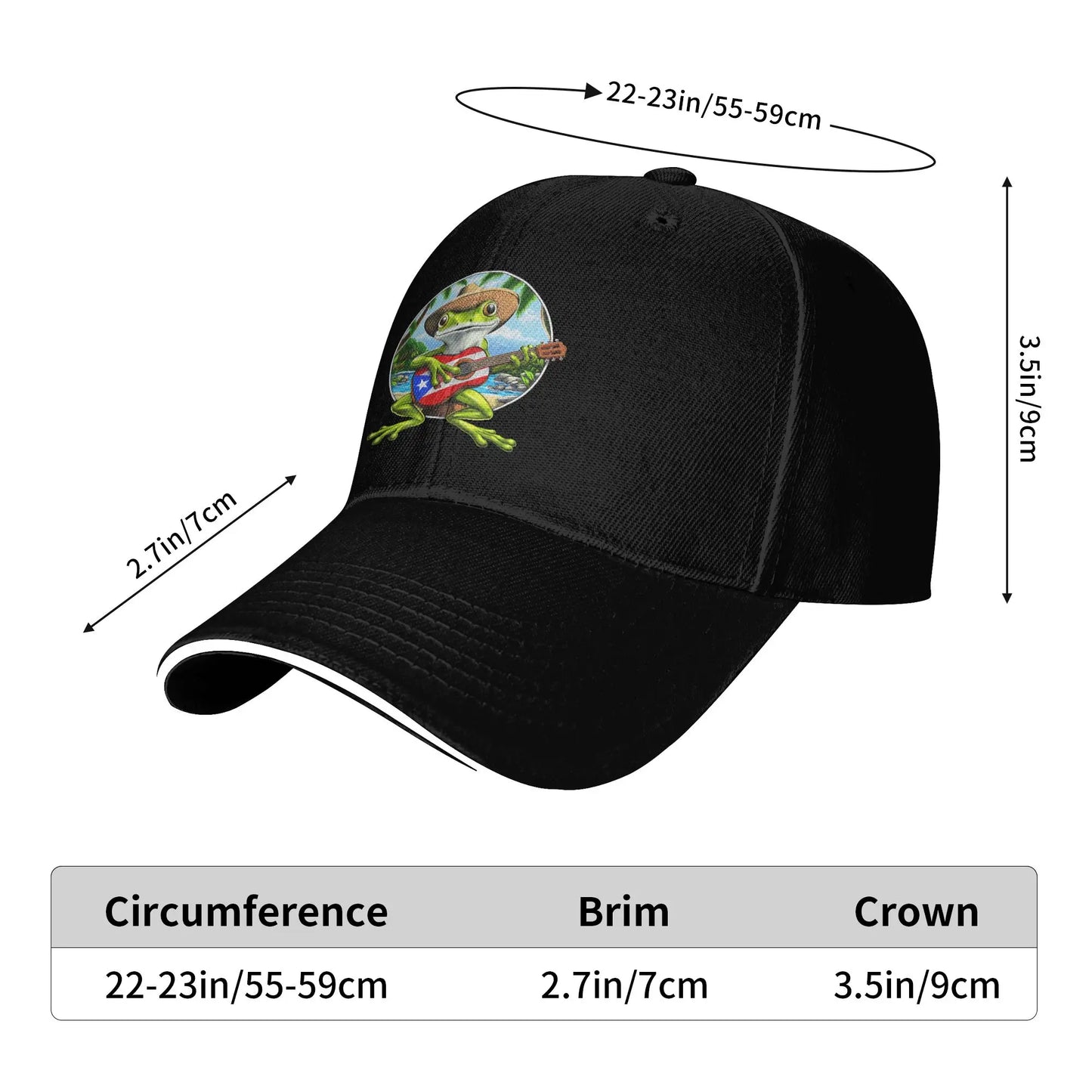 Coqui Frog Puerto Rico Flag Puerto Rican Casual Baseball Cap